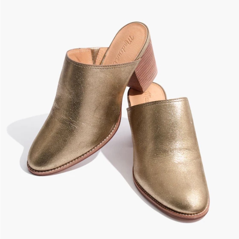 Madewell the Harper Mule in Gold Bronze Metallic Size 10